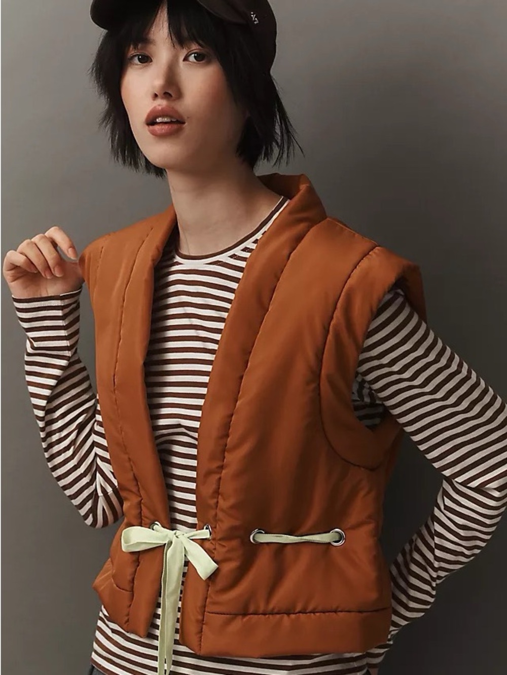 Daily Practice by Anthropologie Women's Ribbon Vest in rust tone-M/L